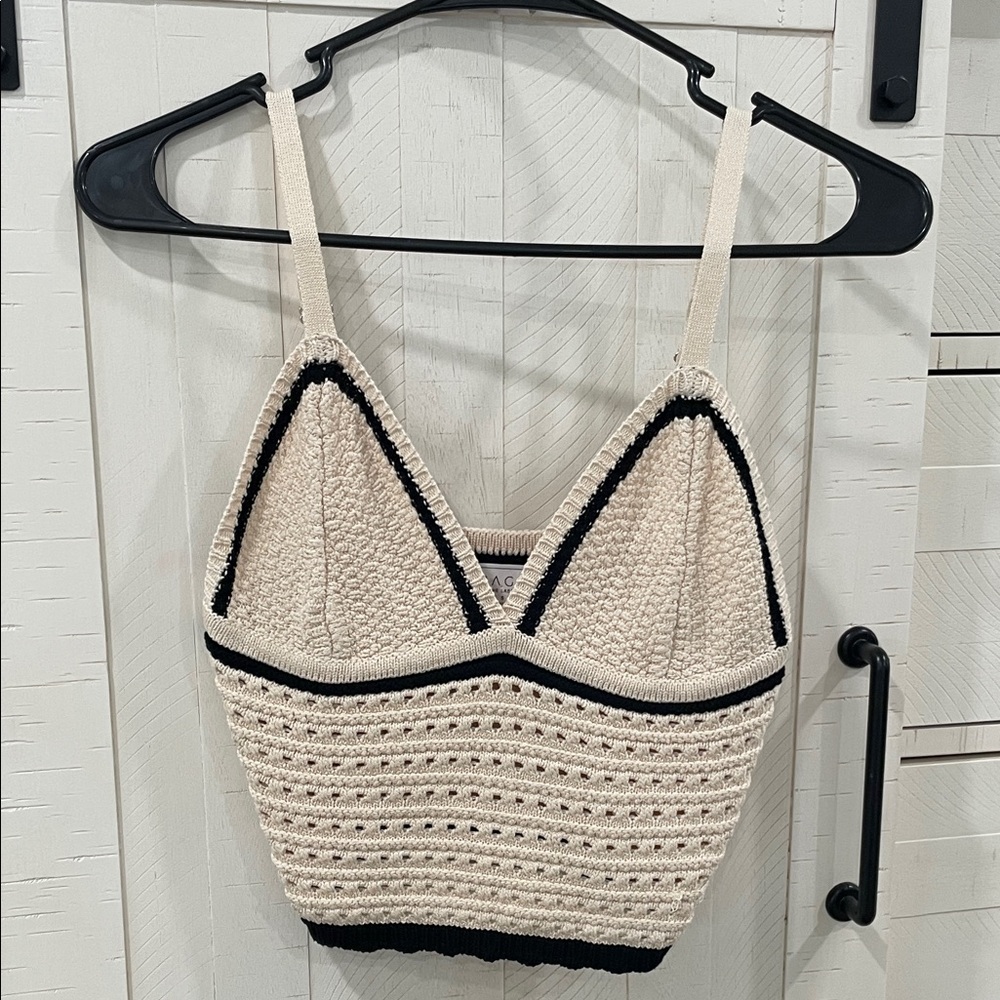 Sage Cream and Black Knit Top